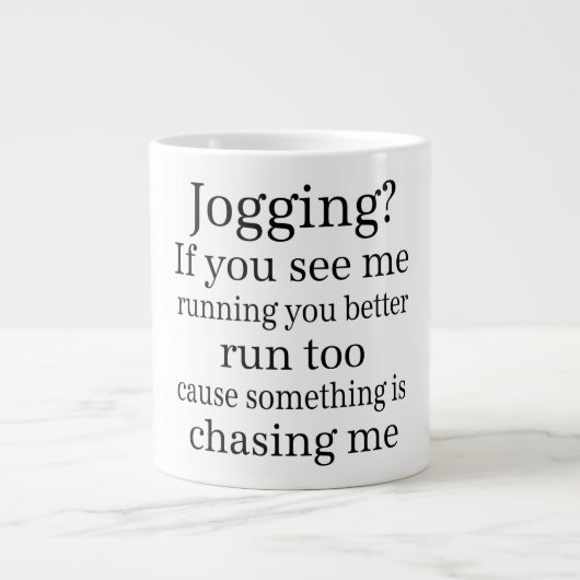 Hate Jogging Quote Grote Koffiekop (Voorkant)