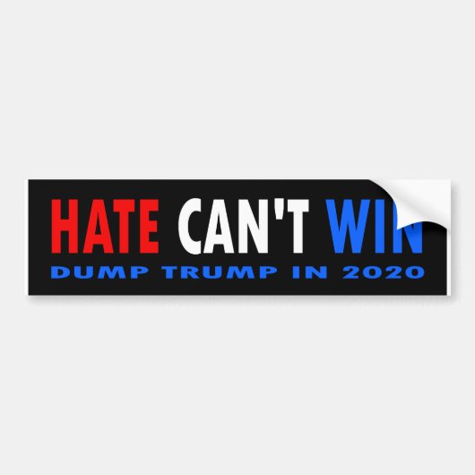 Hate kan niet winnen! Bumpersticker (Voorkant)