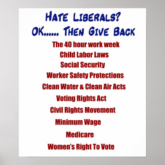 Hate Liberals? Poster (Voorkant)