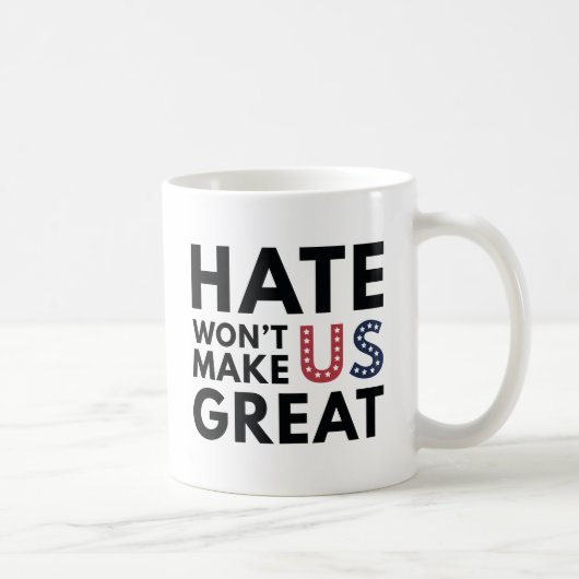 Hate maakt ons niet geweldig koffiemok (Rechts)
