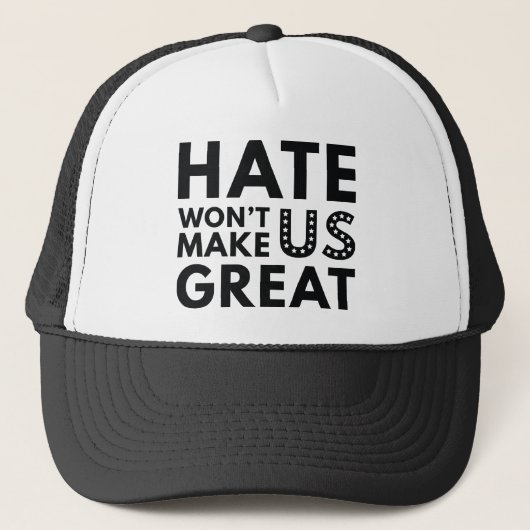 Hate maakt ons niet geweldig trucker pet (Voorkant)