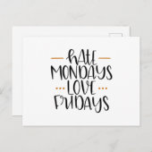 Hate maanden liefde vrijdag briefkaart (Voorkant / Achterkant)