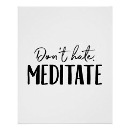 Hate Meditate Typografie niet Perfect Poster