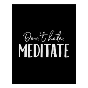 Hate Meditate Typografie niet Perfect Poster