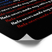 Hate Never Made Any Nation Great 4th Of July  Poster (Hoek)