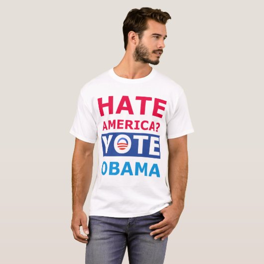 Hate Obama? Funny Anti-Obama T-shirt (Voorkant volledig)