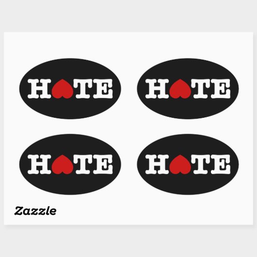 HATE OVAL STICKER (Vel)