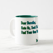 Hate oz tweekleurige koffiemok (Voorkant links)