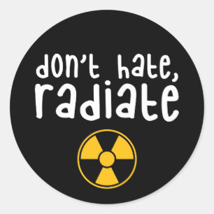 Hate Radiate niet - radiologie Tech Ronde Sticker