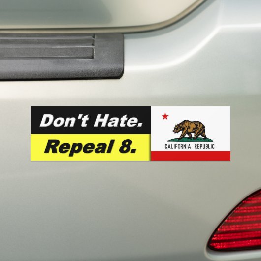 Hate Repeal 8 w niet. Cali Flag - Bumpersticker (Op auto)