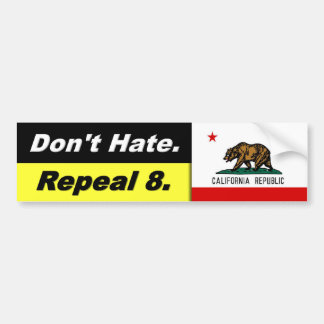 Hate Repeal 8 w niet. Cali Flag - Bumpersticker