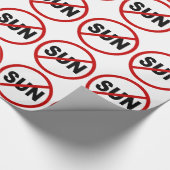 Hate Sun/No Sun Toegestane Sign Statement Cadeaupapier (Hoek)