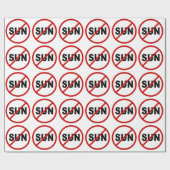 Hate Sun/No Sun Toegestane Sign Statement Cadeaupapier (Vlak)