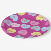 hate valentines day candy hearts papieren bordje (Gekanteld)