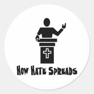 Hate van de pulpit ronde sticker