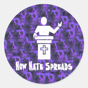 Hate van de pulpit ronde sticker