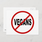 Hate Vegans/No Vegans Allowance Sign Statement Briefkaart (Voorkant / Achterkant)