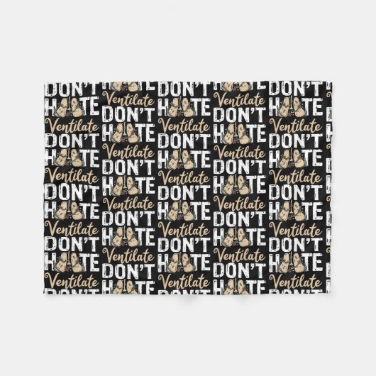 Hate Ventilaat Ademhalingstherapie niet Fleece Deken (Voorkant (Horizontaal))