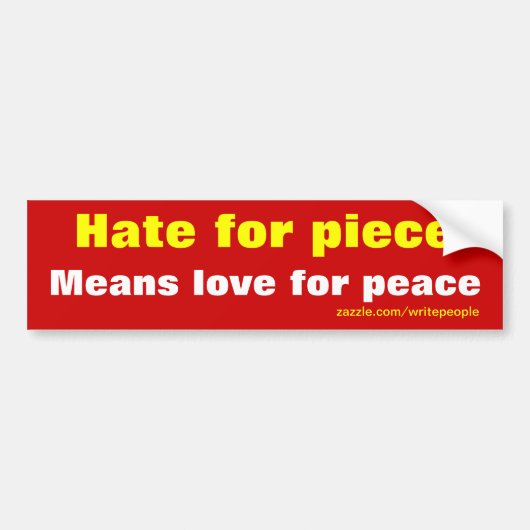 Hate voor bumper voor stuk bumpersticker (Voorkant)