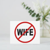 Hate Wife/No Wife Toegestane Sign Statement Briefkaart (Staand voorkant)