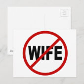 Hate Wife/No Wife Toegestane Sign Statement Briefkaart (Voorkant / Achterkant)