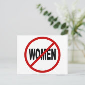 Hate Women/No Women Allowed Sign Statement Briefkaart (Staand voorkant)