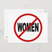 Hate Women/No Women Allowed Sign Statement Briefkaart (Voorkant / Achterkant)