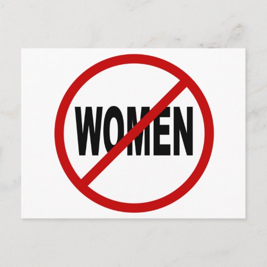Hate Women/No Women Allowed Sign Statement Briefkaart (Voorkant)