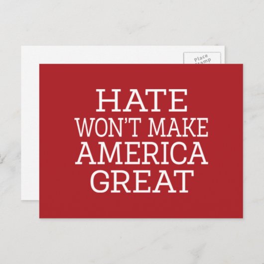Hate Won maakt Amerika niet geweldig Briefkaart (Voorkant / Achterkant)