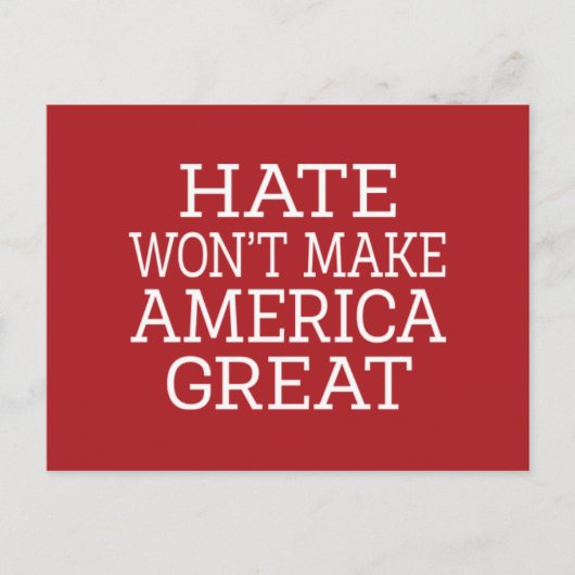 Hate Won maakt Amerika niet geweldig Briefkaart (Voorkant)