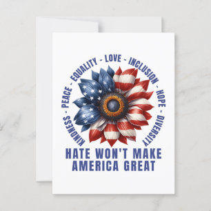 Hate Won maakt Amerika niet geweldig Briefkaart