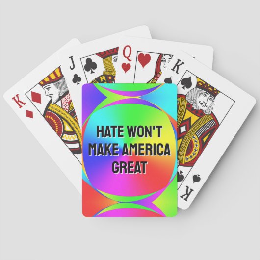 Hate Won maakt Amerika niet geweldig Pokerkaarten (Achterkant)