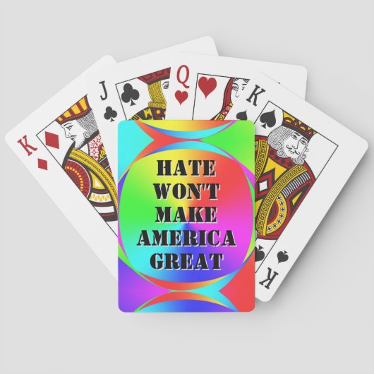 Hate Won maakt Amerika niet geweldig Pokerkaarten (Achterkant)