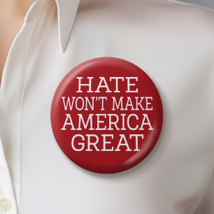 Hate Won maakt Amerika niet geweldig Ronde Button 5,7 Cm