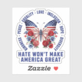 Hate Won maakt Amerika niet geweldig Sticker (Vel)