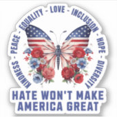 Hate Won maakt Amerika niet geweldig Sticker (Voorkant)