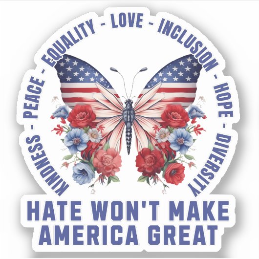 Hate Won maakt Amerika niet geweldig Sticker (Voorkant)