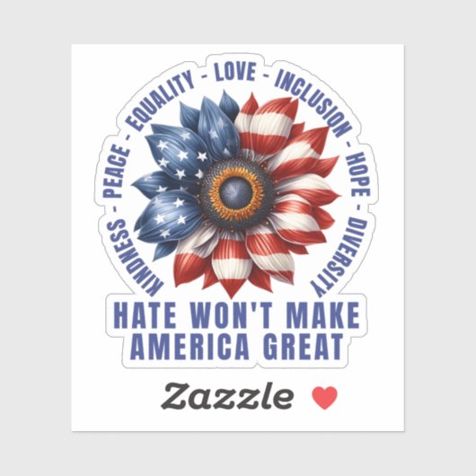 Hate Won maakt Amerika niet geweldig Sticker (Vel)