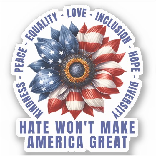 Hate Won maakt Amerika niet geweldig Sticker (Voorkant)