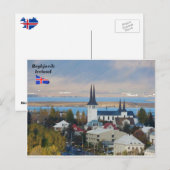 Háteigskirkja, Reykjavik, IJsland. Briefkaart (Voorkant / Achterkant)