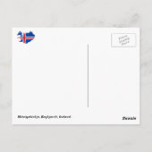 Háteigskirkja, Reykjavik, IJsland. Briefkaart (Achterkant)