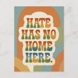 Haten heeft hier geen thuis Retro regenboog Briefkaart