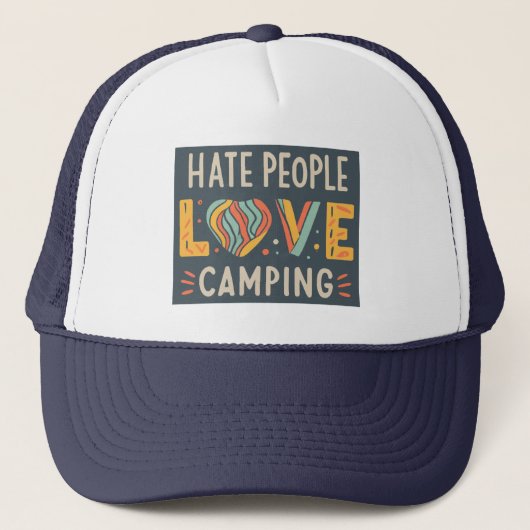 Haten Mensen Liefhebben Kamperen Trucker Pet (Voorkant)