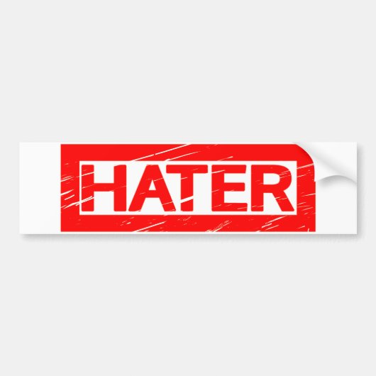 Hater Stamp Bumpersticker (Voorkant)