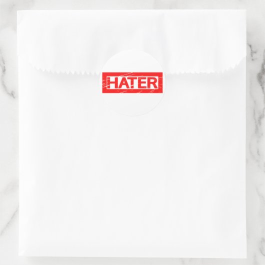Hater Stamp Ronde Sticker (Tas)
