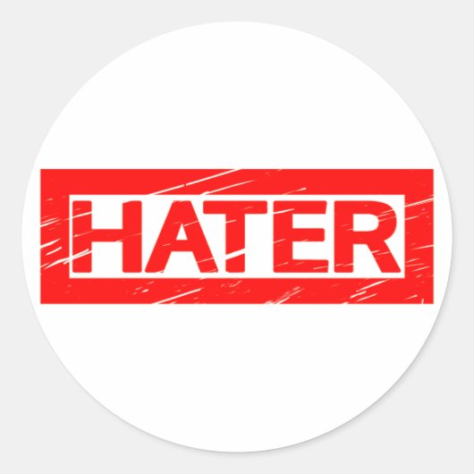 Hater Stamp Ronde Sticker (Voorkant)