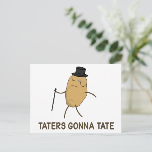 Haters Gonna Hate en Taters Gonna Tate Briefkaart (Staand voorkant)
