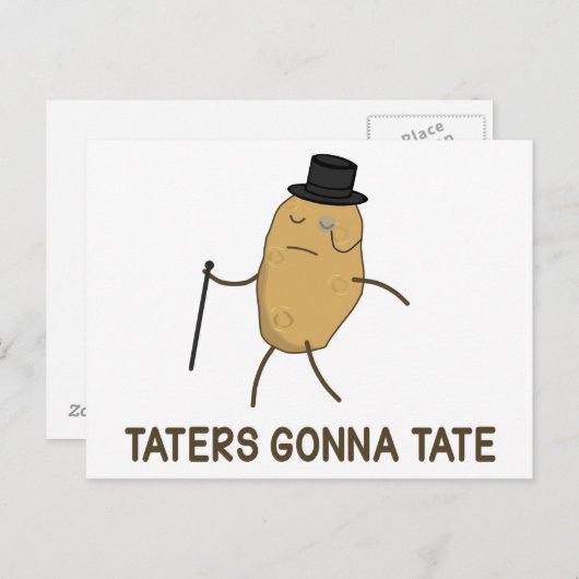 Haters Gonna Hate en Taters Gonna Tate Briefkaart (Voorkant / Achterkant)
