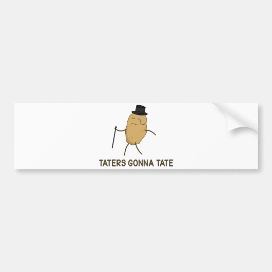 Haters Gonna Hate en Taters Gonna Tate Bumpersticker (Voorkant)