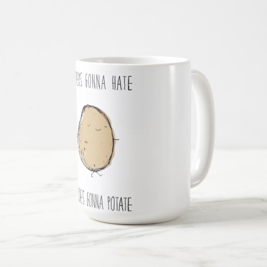 Haters Gonna Hate Potaten Gonna Potate Koffiemok (Voorkant rechts)